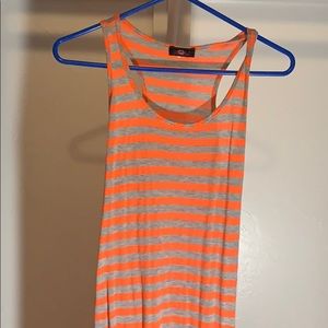 Orange and gray maxi dress